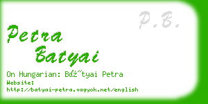 petra batyai business card